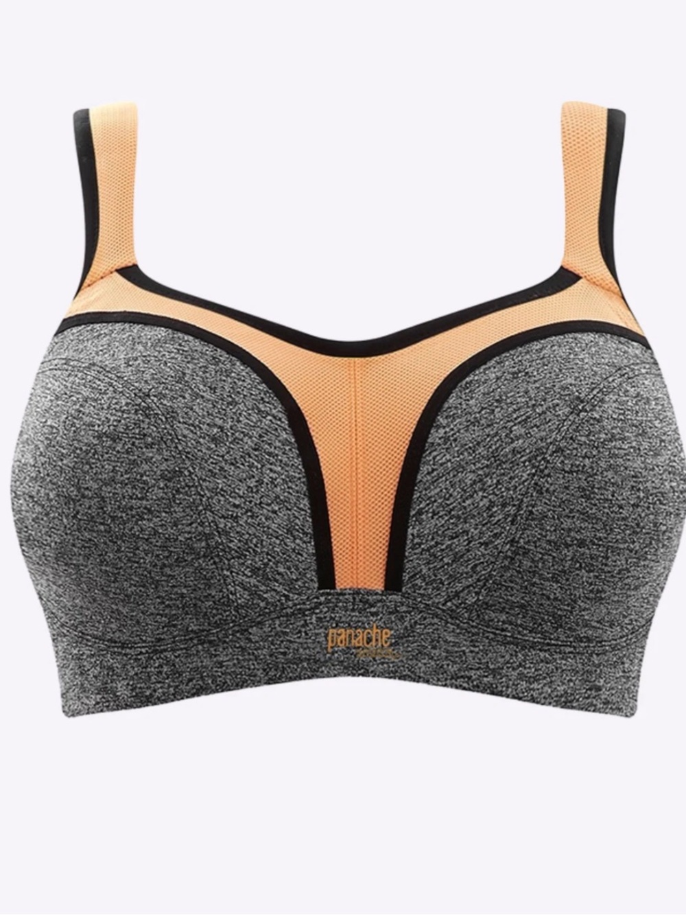 Panache Power 5021 Grey & Mango Convertible Underwire Sports Bra UK 32GG EUC